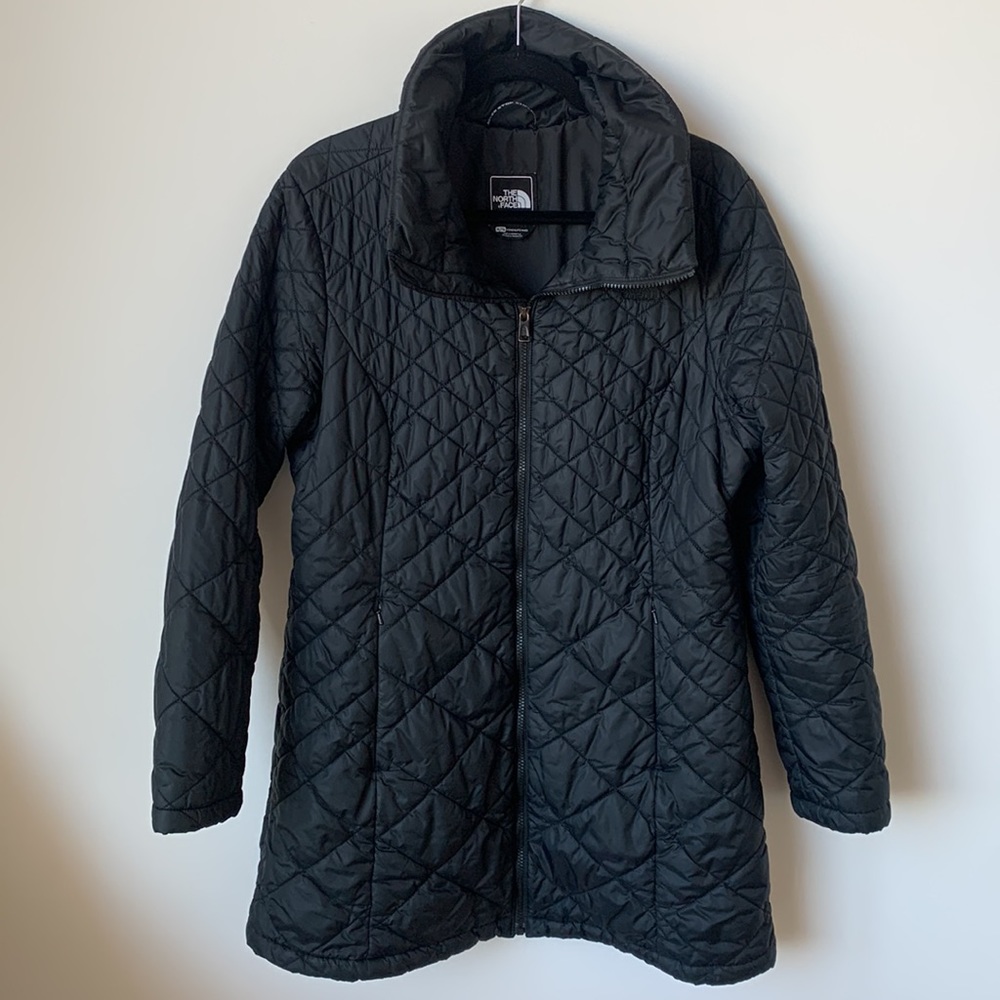 The North Face Quilted Black Long Jacket Parka Primaloft Women's XL